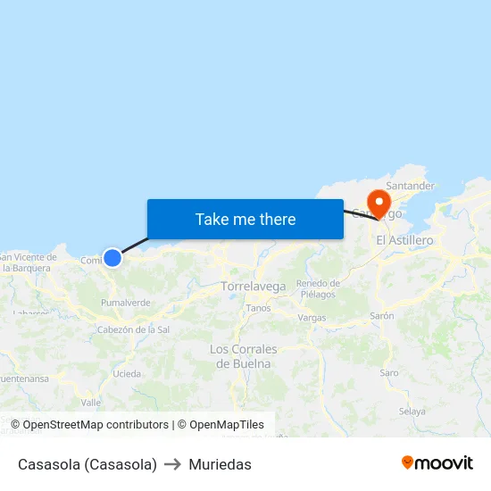 Casasola (Casasola) to Muriedas map