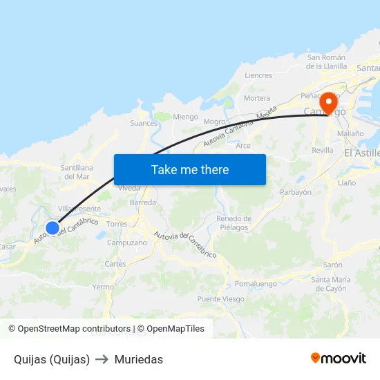 Quijas (Quijas) to Muriedas map