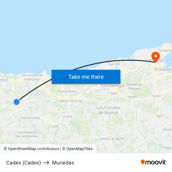 Cades (Cades) to Muriedas map