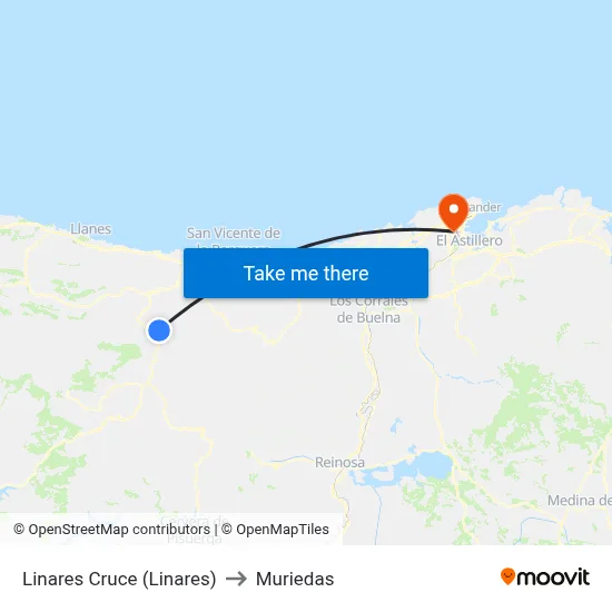 Linares Cruce (Linares) to Muriedas map