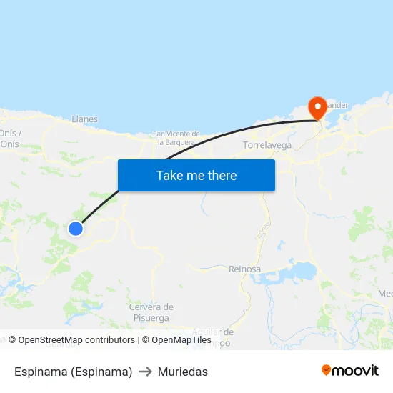 Espinama (Espinama) to Muriedas map