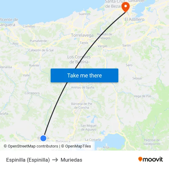 Espinilla (Espinilla) to Muriedas map