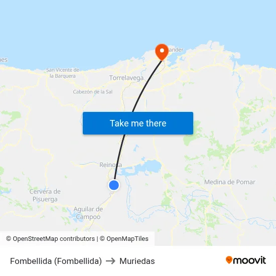 Fombellida (Fombellida) to Muriedas map