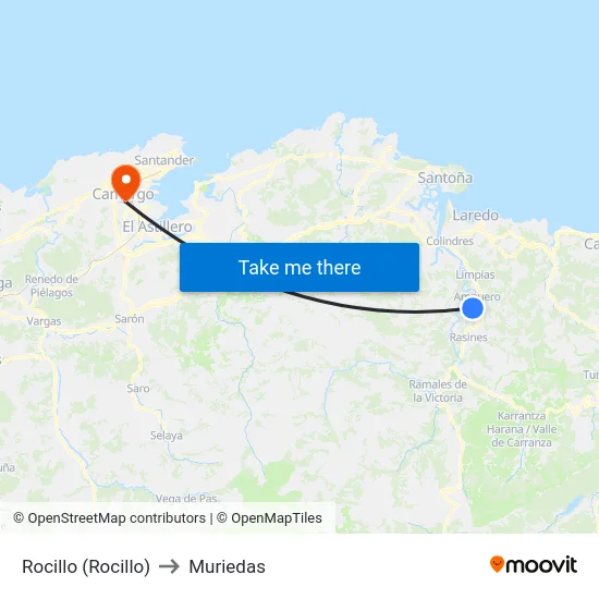 Rocillo (Rocillo) to Muriedas map