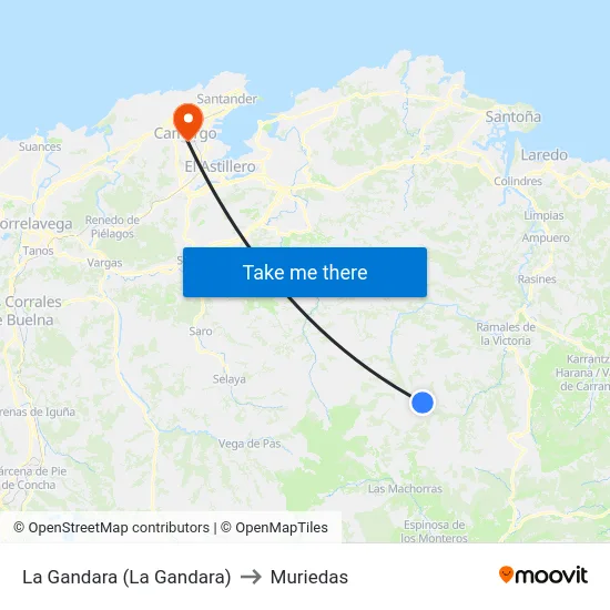 La Gandara (La Gandara) to Muriedas map