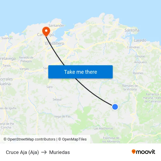 Cruce Aja (Aja) to Muriedas map