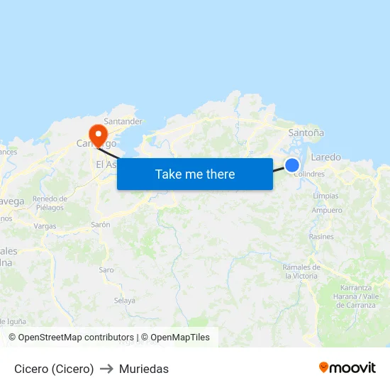 Cicero (Cicero) to Muriedas map