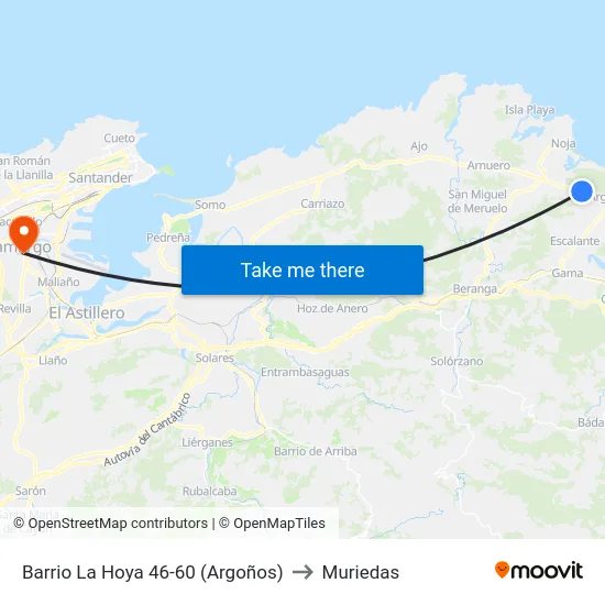 Barrio La Hoya 46-60 (Argoños) to Muriedas map
