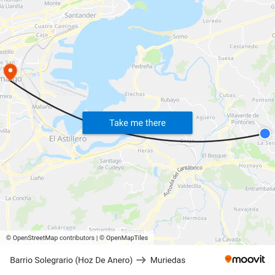 Barrio Solegrario (Hoz De Anero) to Muriedas map