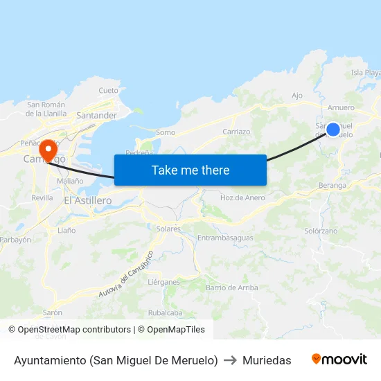 Ayuntamiento (San Miguel De Meruelo) to Muriedas map