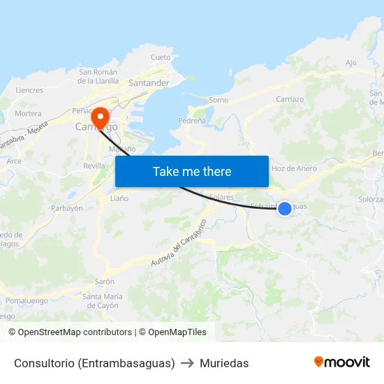 Consultorio (Entrambasaguas) to Muriedas map