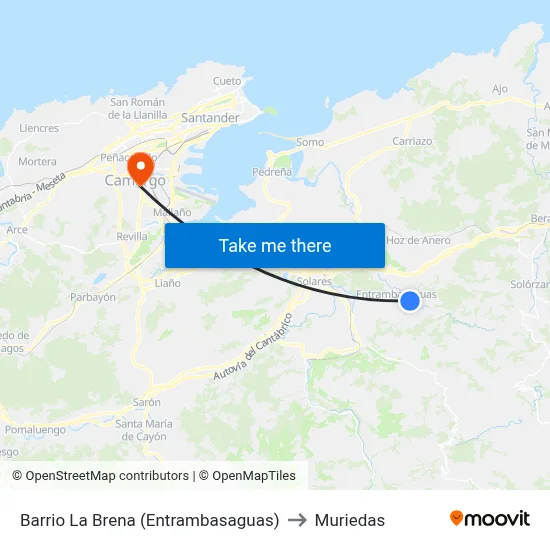 Barrio La Brena (Entrambasaguas) to Muriedas map