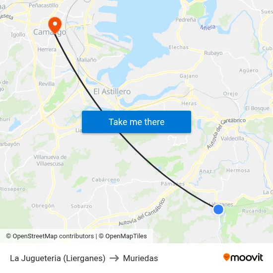 La Jugueteria (Lierganes) to Muriedas map