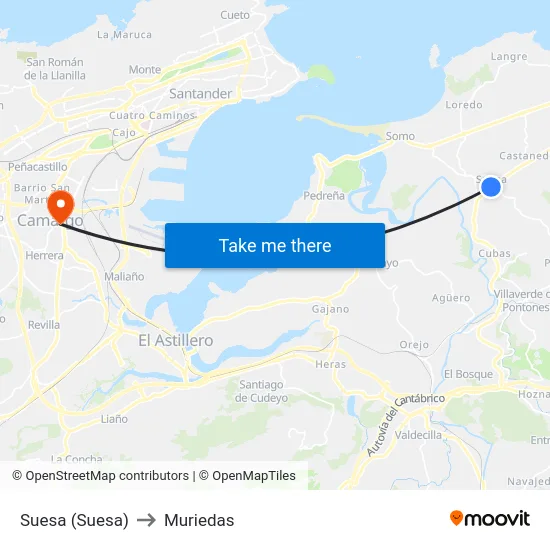 Suesa (Suesa) to Muriedas map