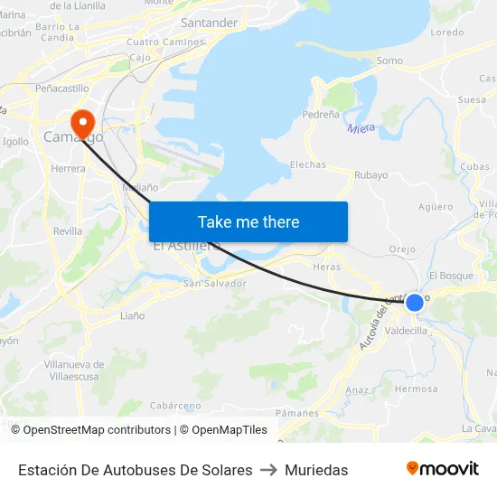 Estación De Autobuses De Solares to Muriedas map