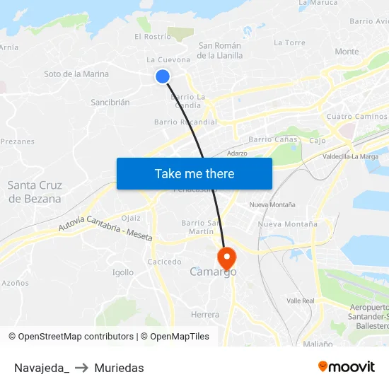 Navajeda_ to Muriedas map