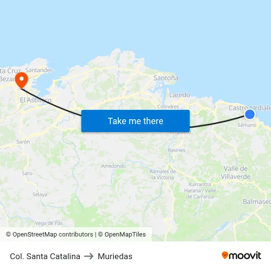 Col. Santa Catalina to Muriedas map