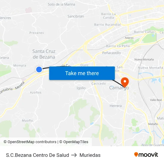 S.C.Bezana Centro De Salud to Muriedas map