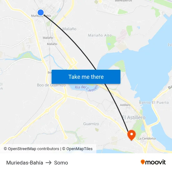 Muriedas-Bahía to Somo map