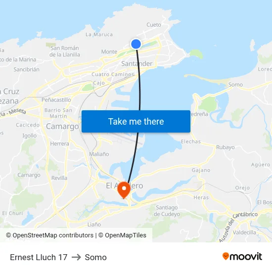 Ernest Lluch 17 to Somo map