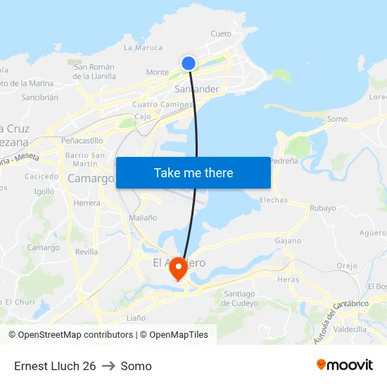 Ernest Lluch 26 to Somo map