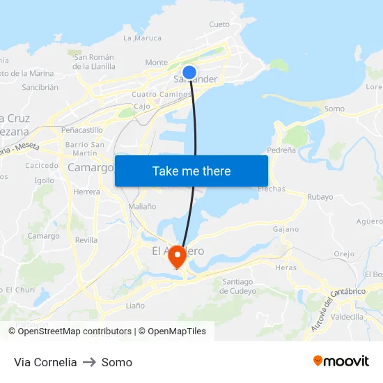 Via Cornelia to Somo map