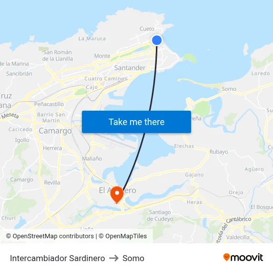 Intercambiador Sardinero to Somo map