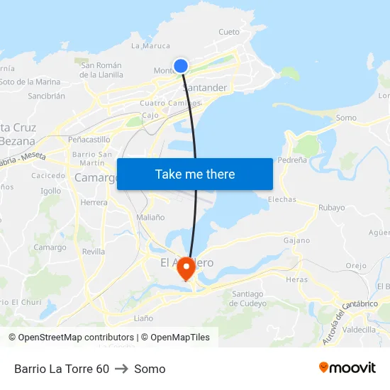 Barrio La Torre 60 to Somo map