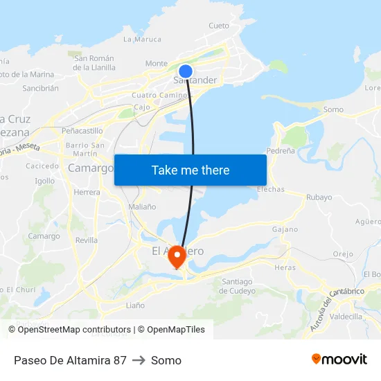 Paseo De Altamira 87 to Somo map