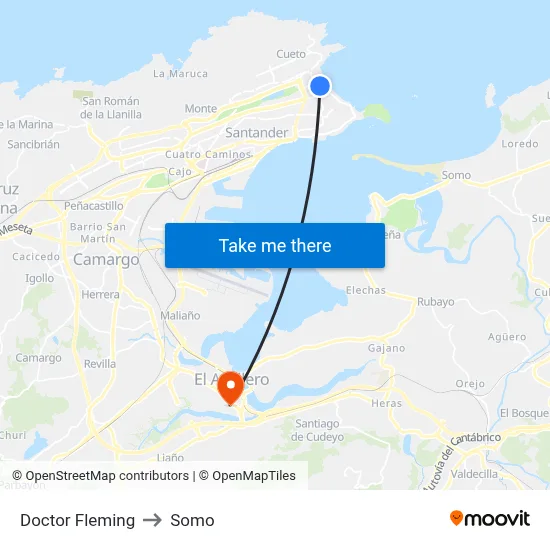 Doctor Fleming to Somo map