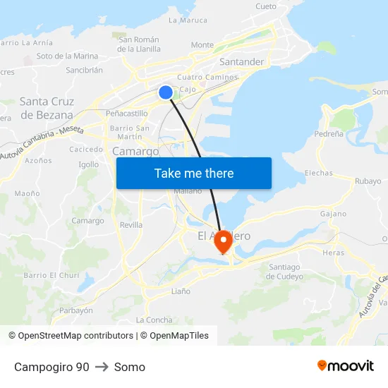 Campogiro 90 to Somo map