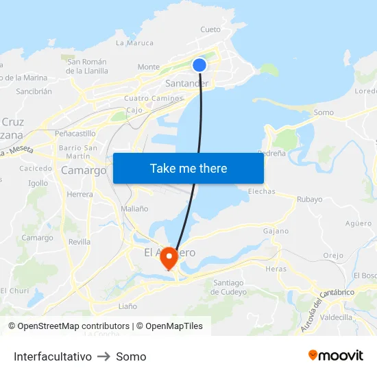 Interfacultativo to Somo map