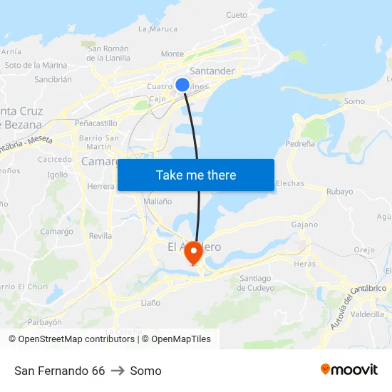 San Fernando 66 to Somo map