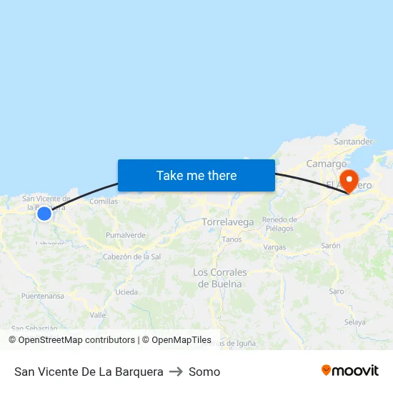 San Vicente De La Barquera to Somo map