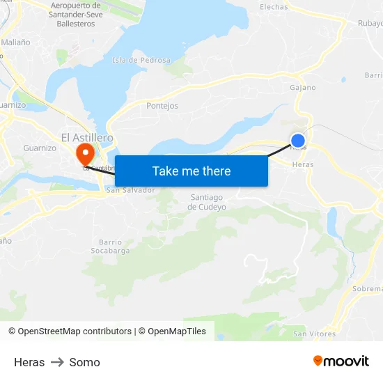 Heras to Somo map