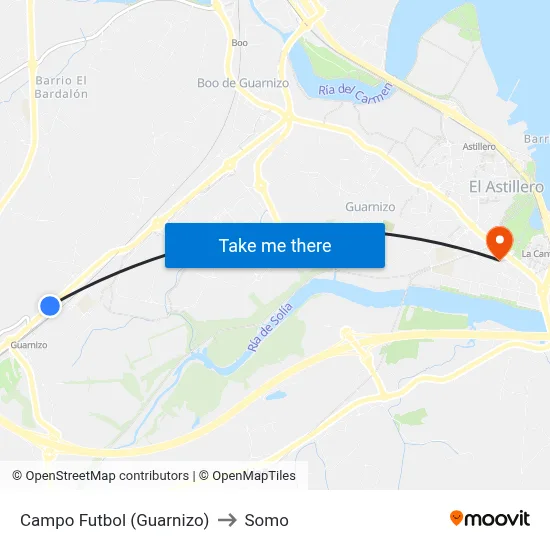 Campo Futbol (Guarnizo) to Somo map