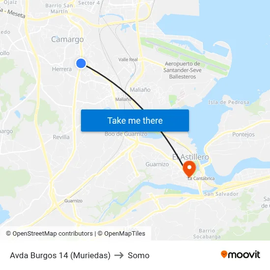 Avda Burgos 14 (Muriedas) to Somo map