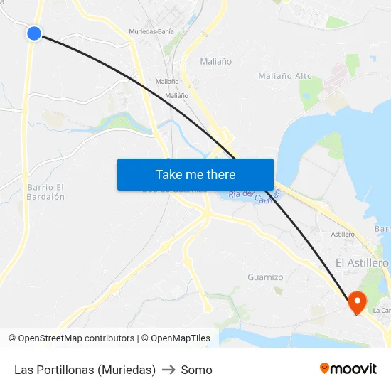 Las Portillonas (Muriedas) to Somo map