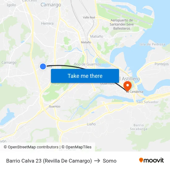 Barrio Calva 23 (Revilla De Camargo) to Somo map