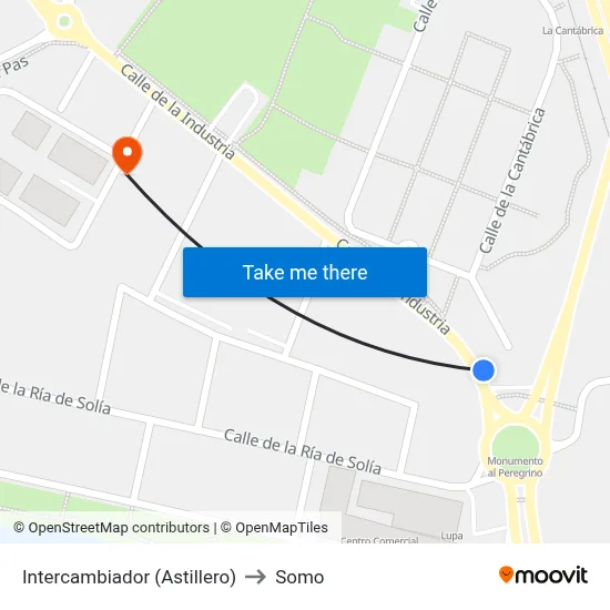 Intercambiador (Astillero) to Somo map