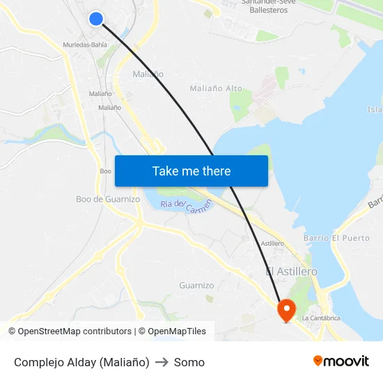 Complejo Alday (Maliaño) to Somo map