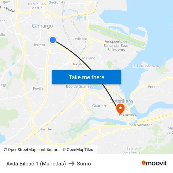 Avda Bilbao 1 (Muriedas) to Somo map