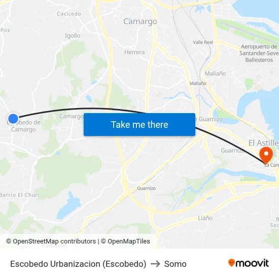 Escobedo Urbanizacion (Escobedo) to Somo map