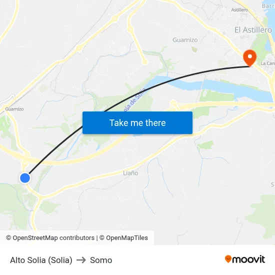 Alto Solia (Solia) to Somo map