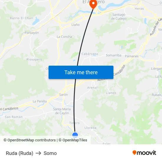 Ruda (Ruda) to Somo map