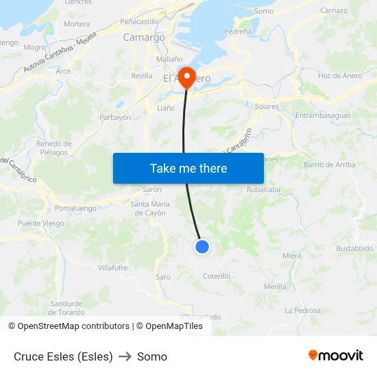 Cruce Esles (Esles) to Somo map