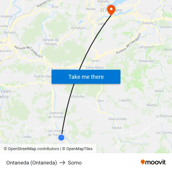 Ontaneda (Ontaneda) to Somo map