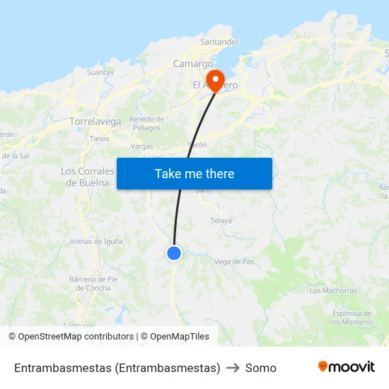 Entrambasmestas (Entrambasmestas) to Somo map