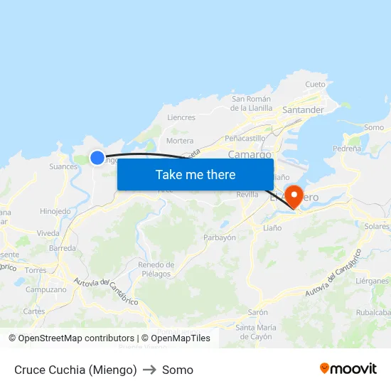 Cruce Cuchia (Miengo) to Somo map