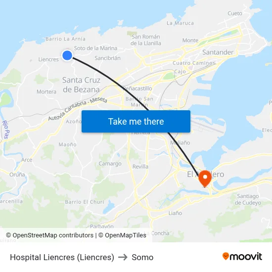 Hospital Liencres (Liencres) to Somo map